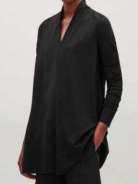 Cos Jersey Top With Draped Neck